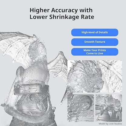 ANYCUBIC ABS-Like Resin 3.0, 3D Printer Resin with Enhanced Strength and Toughness, High Precision and Minimal Shrinkage, Wide Compatibility for All LCD Resin 3D Printers (Clear, 2kg)