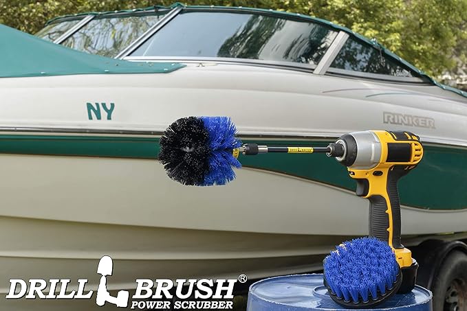 Marine - Kayak - Raft - Canoe - Inflatable - Boat Accessories - Hull Cleaner - Cleaning Supplies - Drill Brush - Spin Brush Kit - Pond Scum, Oily Residue, Weeds, Barnacles, Oxidation