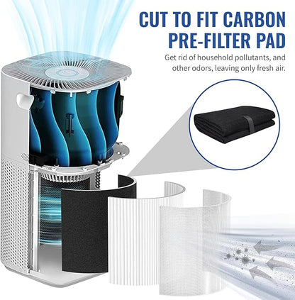 CFS – Pack of 2, Universal Cut to Fit Carbon Pre-Filter Pad Roll for Air Purifiers, Range Hood, Furnace Filters, & Air Conditioner Filters – Fresh Air for Indoor – Charcoal Air Filter Sheet – 12"x48"