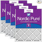 Nordic Pure 16x25x1 (Actual Size: 15 1/2 x 24 1/2 x 3/4) Pleated MERV 8 Air Filters 4 Pack