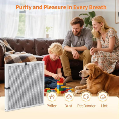 2-Pack 20x20x1 MERV 8 Reusable & Washable Electrostatic Air Filters - Long-Lasting Filter for HVAC, Furnace & Air Conditioner Units, Actual Size: 19-5/8” x 19-5/8” x 7/8”