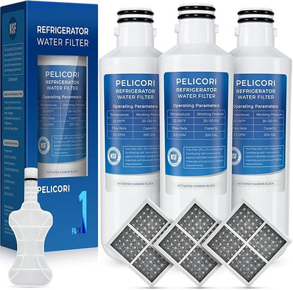LRFS28XBS Water Filter, Compatible with LRFLC2706S, LRFOC2606S, LRFVC2406S, LRFWS2906D, LRFWS2906S, LRFWS2906V, LRFXC2416S, LRFXC2606S, LRFXS2503S, LRMDC2306S Water & Air Filter, 3 Pack