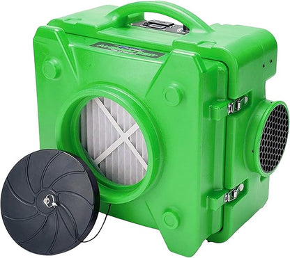 BlueDri Air Shield 550 HEPA Air Scrubber, Water Damage Restoration Equipment Air Purifier, Covers 1400 Sq. Ft, Daisy Chain Capable, For Commercial Use, Green, BD-AS-550