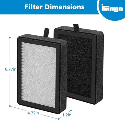 4 Pack LV-H128 Replacement Filter Compatible with LEVOIT LV-H128 / PUURVSAS (HM669A) / ROVACS (RV60) Air Purifiers, 3-IN-1 Filter for LV-H128-RF Replacement Filter