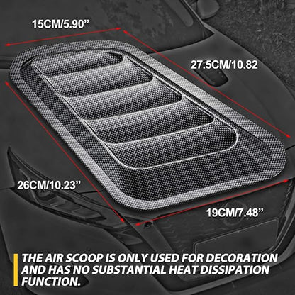 KaTur 1 Pair Universal Car ABS Decorative Air Flow Intake Scoop Turbo Bonnet Vent Cover Hood (Carbon Fiber)