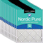 Nordic Pure 14x20x1 (Actual Size: 13 1/2 x 19 1/2 x 3/4) Pleated Air Filters MERV 14 Plus Carbon 12 Pack