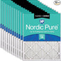 Nordic Pure 18x18x1 (Actual Size: 17 3/4 x 17 3/4 x 3/4) Pleated Air Filters MERV 14 Plus Carbon 12 Pack
