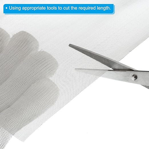 PATIKIL 40" L x 16" W Woven Wire Mesh, 60 Mesh 304 Stainless Steel Air Vent Filter Screen with Gloves for Window Security Vent Cover Filtration Animals Fence