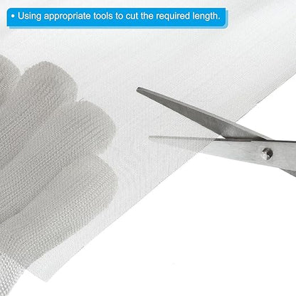 PATIKIL 40" L x 16" W Woven Wire Mesh, 60 Mesh 304 Stainless Steel Air Vent Filter Screen with Gloves for Window Security Vent Cover Filtration Animals Fence