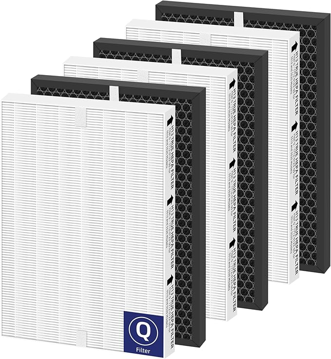 5510 5520 HEPA Air Purifier Filter Q Replacement for Winix 5510 5520 Plasmawave Air Purifier H13 True HEPA Carbon Filter,# 1712-0123-00,3 Set