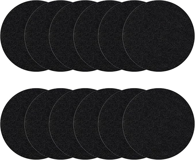 6.5 Inch Kitchen Compost Bin Filters Charcoal Replacement, ENLOY 12 Pack Charcoal Filters for Countertop Home Bucket, Longer Lasting Round Extra Thick Activated Charcoal