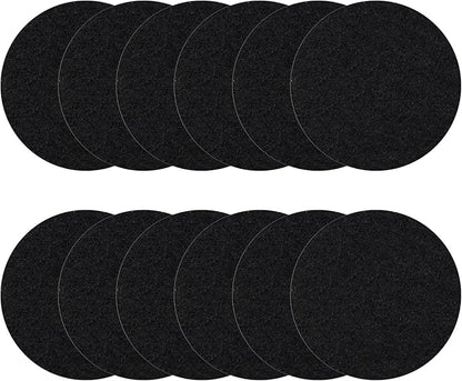 6.5 Inch Kitchen Compost Bin Filters Charcoal Replacement, ENLOY 12 Pack Charcoal Filters for Countertop Home Bucket, Longer Lasting Round Extra Thick Activated Charcoal
