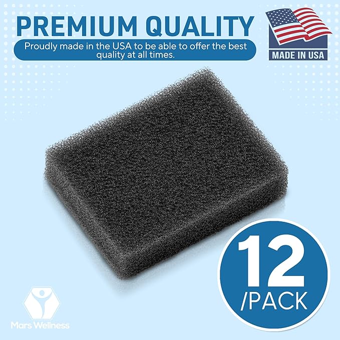 Mars Wellness CPAP Filter Kit - Compatible with 3B Medical Luna G3 Series CPAP Machines - Made in The USA - 12 Foam Filters