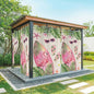 Summer Flamingbirds Outdoor Curtains for Patio Palm Leaves Plumeria Linen Waterproof Outside Curtains with Grommet Top Weatherproof Curtain for Cabana Pergola Gazebo, 1 Panel, 54" W x 108" L