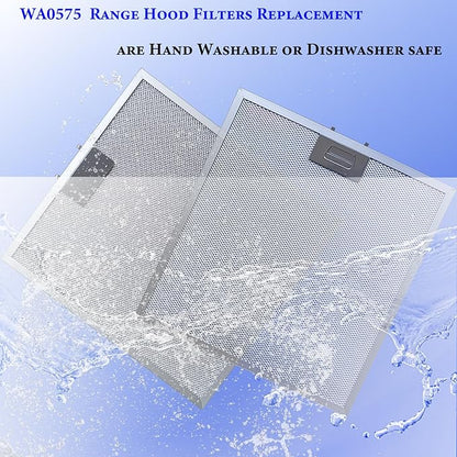 2-Pack Upgraded WA0575 Range Hood Filters Replacement With Stainless Latch 5-Layer Aluminum Mesh Fit for Vissani 30-inch Pyramid or WA0575 Wall Mount Range Hood Grease Filter by Size 14 3/8"x13 1/2"