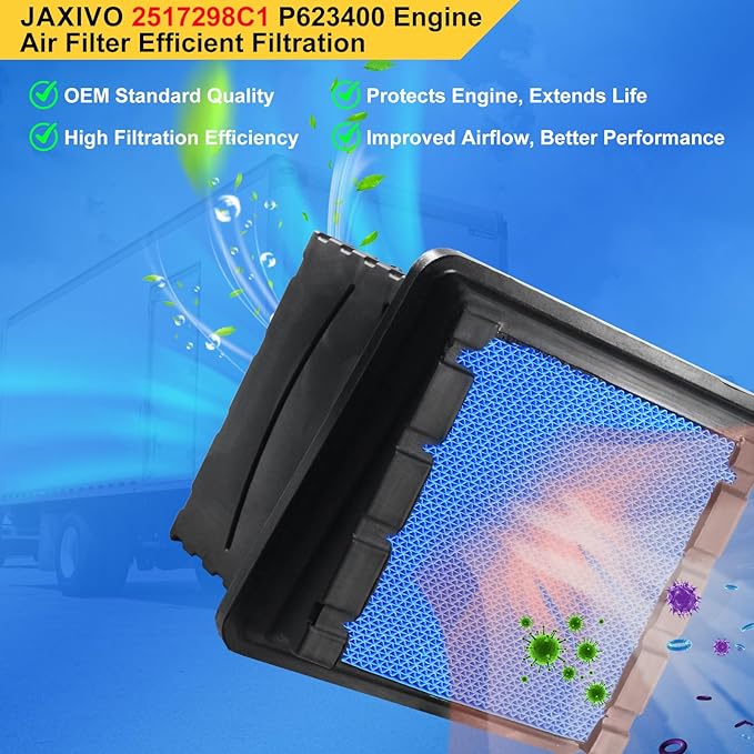 2517298C1 Engine Air Filter for 08-18 International Durastar 4300 4300LP,08-16 Durastar 4400 4400LP,10-18 International TerraStar,11-18 IC Corporation CE,Replaces P616050 AF4222