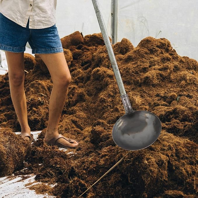 SUPVOX Drain Metal Dung Scoop Edging Shovel Large Spoon for Cleaning Construction Sites