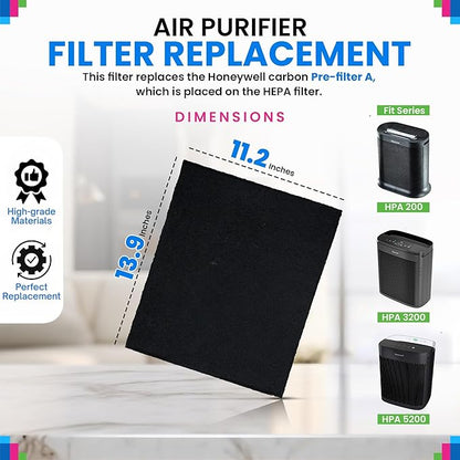 Bagean HPA200 Carbon Pre Filter A Compatible with Honeywell Air Purifier Filter Replacement - Fits HPA200 HPA5200 HPA5250 Series - Activated Prefilter A Absorbs Odor & Filters Freshen the Home (6-Pk)
