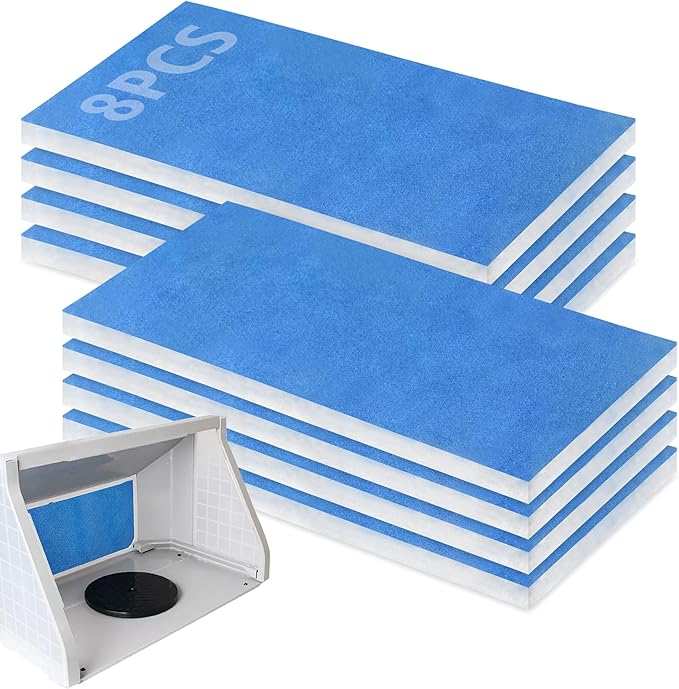 U0U 8 Pieces Paint Booth Filters,Portable Spray Booth Filter, Paint Booth Exhaust Filters for Replace Airbrush Spray Booths Paint Booth (16x7.25inch/8pcs)
