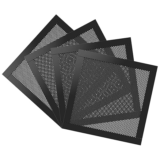 MoKo 140mm Dust Filter for Computer Cooler Fan, [4 Pack] Magnetic Frame PC Fan Dust Mesh PC Cooler Filter Dustproof PVC Cover Computer Fan Grills - Black