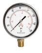 4" Oil Filled Pressure Gauge - Stainless Steel Case, Brass, 1/2" NPT, Lower Mount Connection, 0-160PSI
