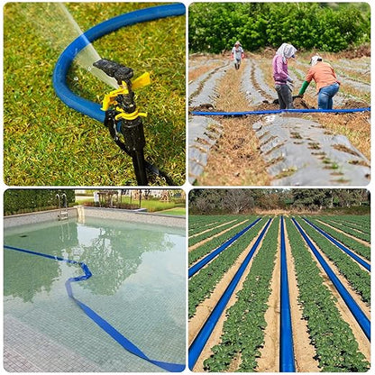 OCGIG 2" x 50 FT Pool Backwash Hose, Heavy-Duty Lay Flat Discharge PVC Hose, Weatherproof Burst Resistant for Swimming Pool Filter Pump, Water Transfer, Pool Drain, with 2 Clamps