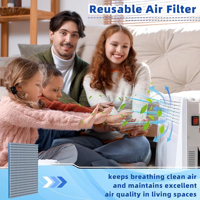 2 Pieces 8D Washable Air Filter Reusable Replacement Air Filter 30 x 20 Inch Cut to Fit Air Conditioner Filters for Air Conditioning HVAC Furnace Vents