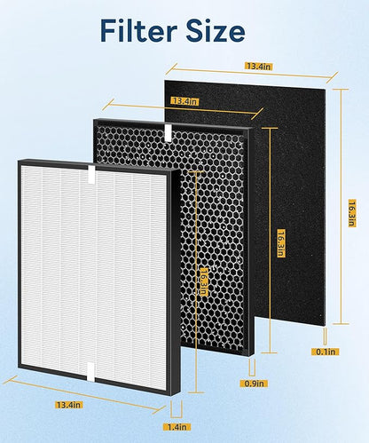 10 Pack AD3000 Replacement Filter Compatible with 3000 Air Purifi-er, with 2 main filter + 2 Activated Carbon filters + 6 Carbn Pre-Filters