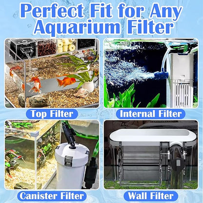 Aquarium Filter Pad - Aquarium Filter Media, Aquarium Filter Floss,15.7 x 19.6in Filter Pad, Filter Floss for Fish Tank, Aquarium, Ponds,Garden，Saltwater, Fershwater,Plant, Trutle(Black)