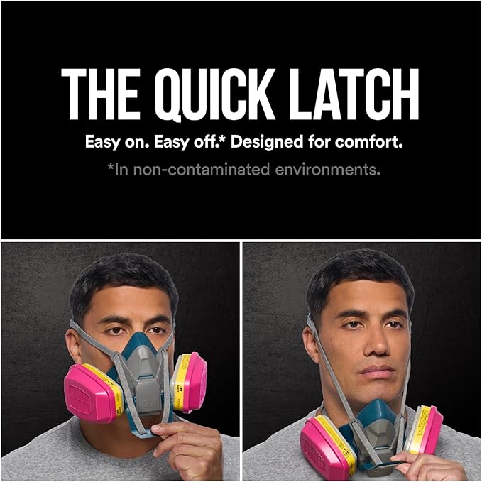 3M - 65023QLHA1-C Pro MultiPurpose Respirator with Quick Latch, Medium