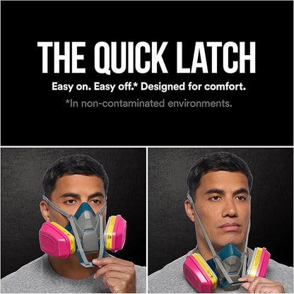 3M - 65023QLHA1-C Pro MultiPurpose Respirator with Quick Latch, Medium