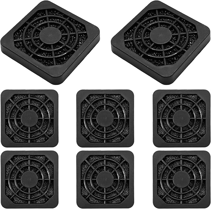 8Pcs 40mm Cooling Fan Filter, Plastic Dustproof Mesh Cover for PC Computer Case, Effective Dust Protection, Easy Installation, Reusable Filter Grill Black