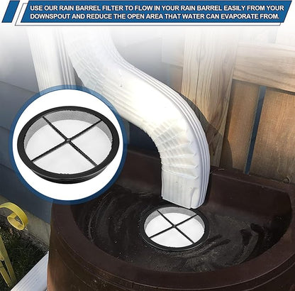Rain Barrel Screen for Rain Barrel, 6 Inch Rain Barrel Cover for Rain Water Collection Barrel Diverter System, Rain Barrel Kit Vent Keep Mosquitos and Debris Out of Rain Barrels - Rain Barrel Parts