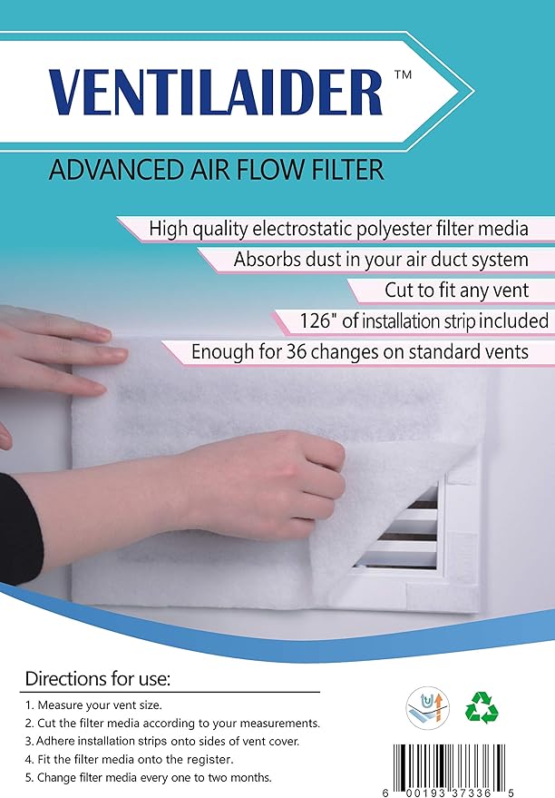 Vent Filter Set 20" x 84" Electrostatic Media + 126" of Tape
