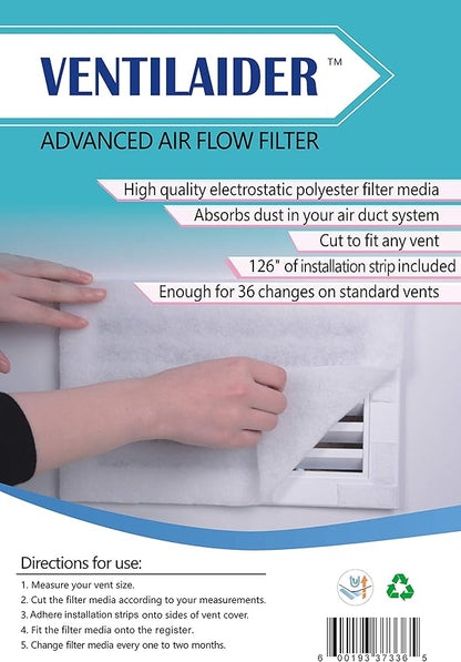 Vent Filter Set 20" x 84" Electrostatic Media + 126" of Tape