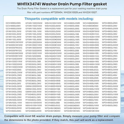 WH11X34741 Washer Drain Pump Filter gasket | WH11X29539 Drain Pump gasket Filter Plug Seal Ring