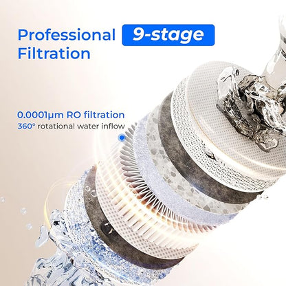 Waterdrop X8-Basic Reverse Osmosis System, NSF/ANSI 42&58&372 Certified, 800 GPD Tankless RO Water Filter, 9-Stage Filtration Undersink RO Filtration System, 2:1 Pure to Drain, Reduce PFAS, BPA Free