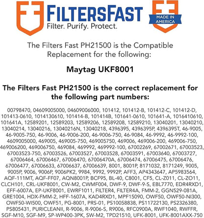 Filters Fast PH21500 Compatible Replacement for Everydrop EDR4RXD1 Filter 4, Carbon Refrigerator Cartridge for Fridge Water Dispenser