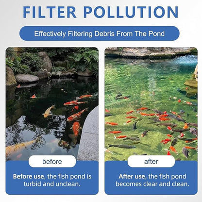 4 Sets Replacement Pond Filter Pads for Outdoor Ponds - Coarse and Fine Pond Filter Media for Pond 871980305528 Compatible with 52231 and 52229 Filter Box, Sponge Filters Replacement for Fish Ponds