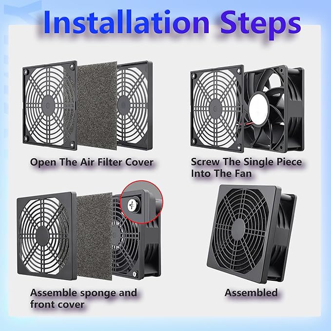 Dust Filter PC 80mm Cooling Fan Filter Dustproof Cover, 2 Pack PC Case Fan Grill ABS Protective Dust Guard Mesh Cover with Screws for Computer Case Cooling Fans, Effective Dust Protection