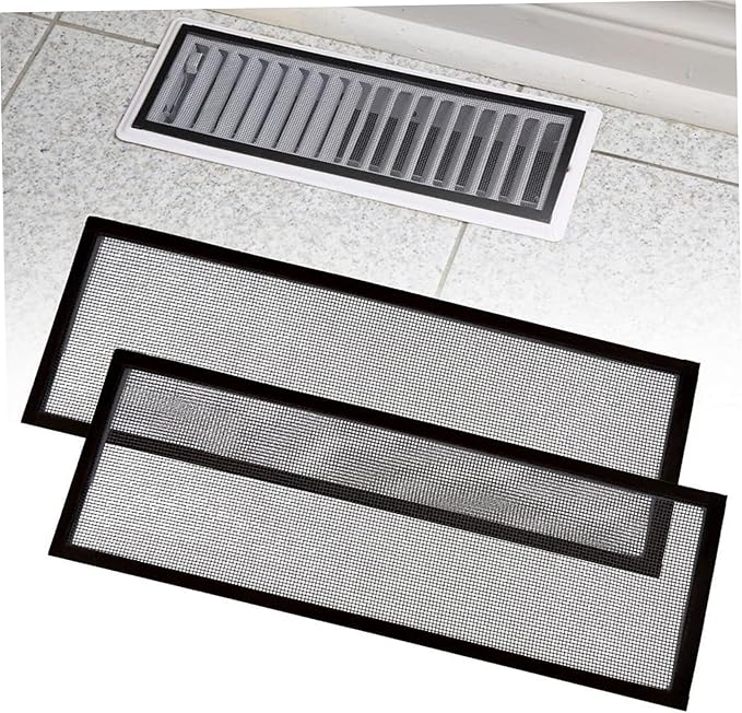 2Pcs Floor Register Cover Trap, 5x9 Inch Magnetic Air Vent Filter Floor Vent Covers Screen for Home, Dustproof Mesh Filters Net Trap Keeps Flies, Coin, Pet Hair, Food Out Covers