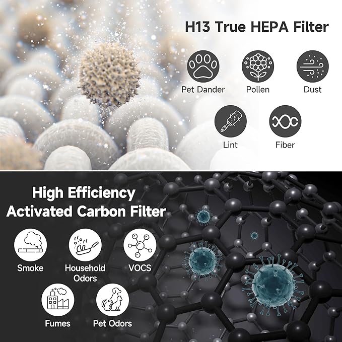 PuriCare 360 Filter Compatible with LG PuriCare 360 Purifiers, Model AS601HBB0, H13 HEPA ＆ Activated carbon Filter, 1 Pack
