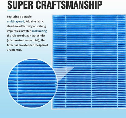 DerBlue 12pcs Wick Replacement Filter and 6pcsTop Fill Humidifier Replacement Filters Compatible with Superior 6000S Smart Evaporative Humidifier,high efficiency filter can last more than 6 months