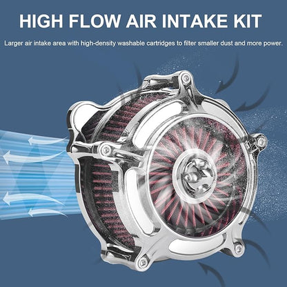 Air Filter Cleaner for Harley Davidson Softail Touring Street Road King Glide Trike for Harley Davidson Air Intake Filters for Softail Dyna 93-15, Touring 01-07 Red