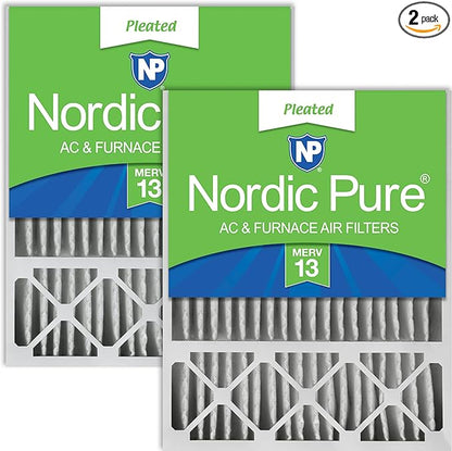 Nordic Pure 20x25x5 (Actual Size: 19 3/4 x 24 3/4 x 4 3/8) Lennox X6673 X6675 Replacement MERV 13 Air Filters 2 Pack