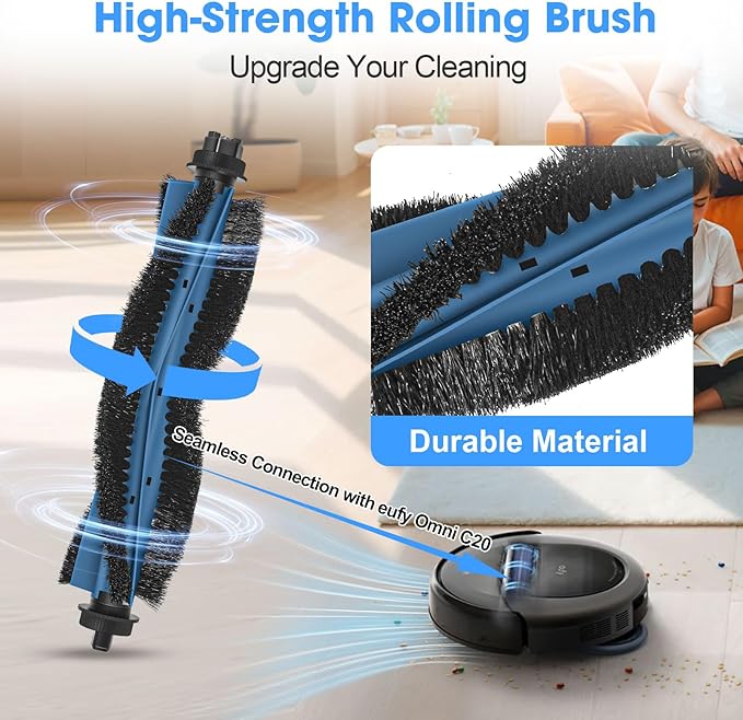 19-Pack Replacement Accessories Kit for eufy Omni C20 Vacuum Cleaner Includes Main Brush, HEPA Filters, Dust Bags, Side Brushes High-Performance Compatible with eufy Robot Vacuum