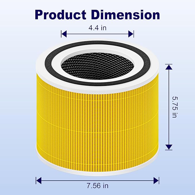 240 True HEPA 14 Pet Allergy Replacement Filter Compatible with Puroair 240, 3-in-1 True HEPA Filter Replacement, Grade True HP-14 with Activated Carbon Filter, 4 Pack, Yellow