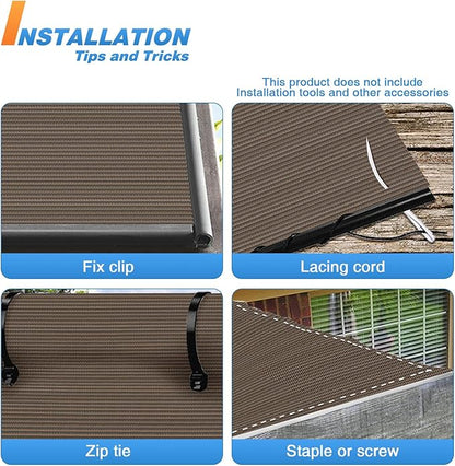 TANG Sun Shade Fabric Roll 8'x93' Shade Cloth for Garden Brown HDPE Mesh Shading Pergola Cover Replacement Canopy, 95% Blockage Sunshades for Outdoor Patio Backyard Plant