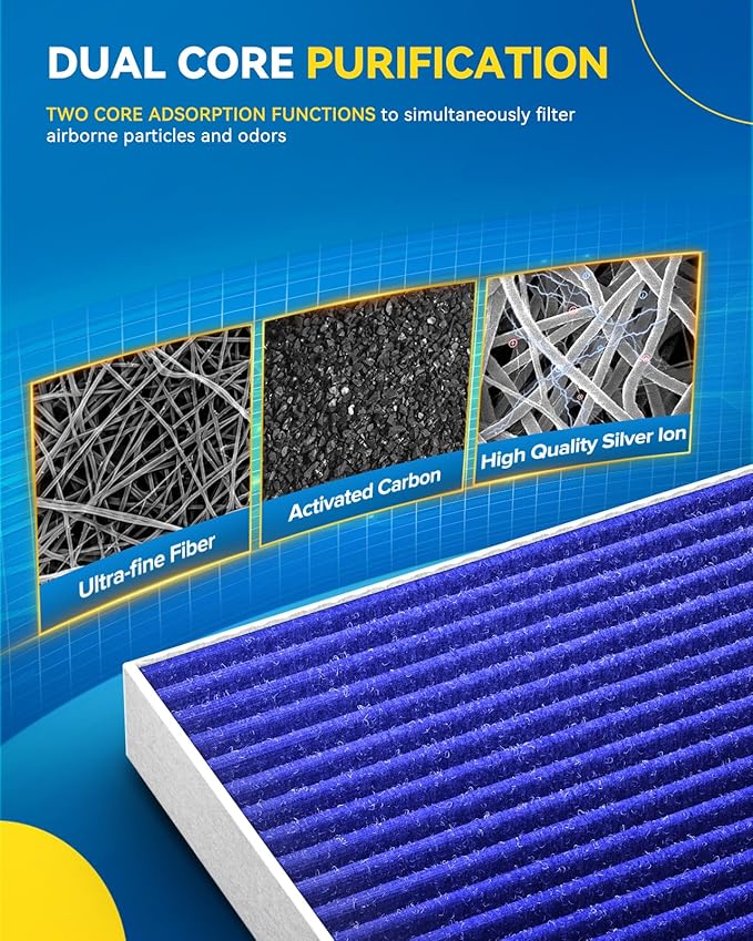 PHILTOP Premium Cabin Air Filter w/Dual Activated Carbon, Compatible with CF10553 Nissan Frontier 2005-2021, Pathfinder 2005-2012, Xterra 2005-2015, NV2500 2012-2015, NV1500 2012-2015