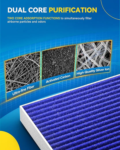PHILTOP Premium Cabin Air Filter w/Dual Activated Carbon, Compatible with CF10553 Nissan Frontier 2005-2021, Pathfinder 2005-2012, Xterra 2005-2015, NV2500 2012-2015, NV1500 2012-2015